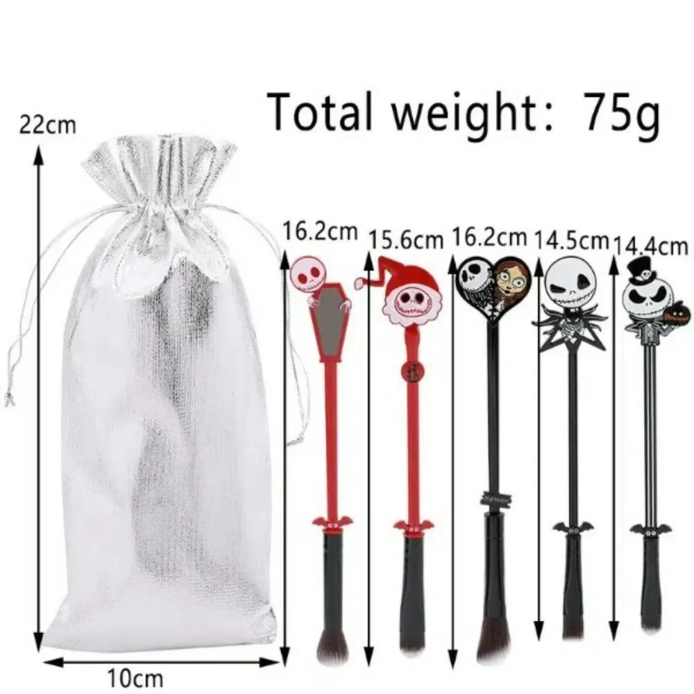 The Nightmare Before Christmas Makeup Brushes 5pcs Christmas Makeup Brush Set